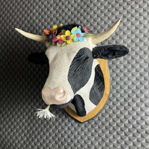 Friesian cow wall sculpture
