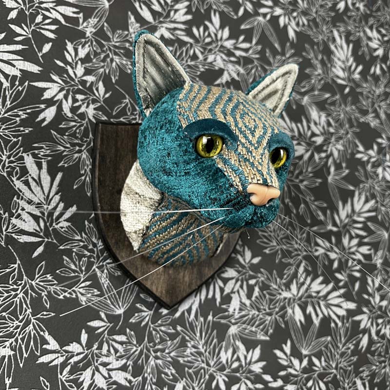 Waffles - Teal Grey Cat with Realistic Cat Eyes - Image 3